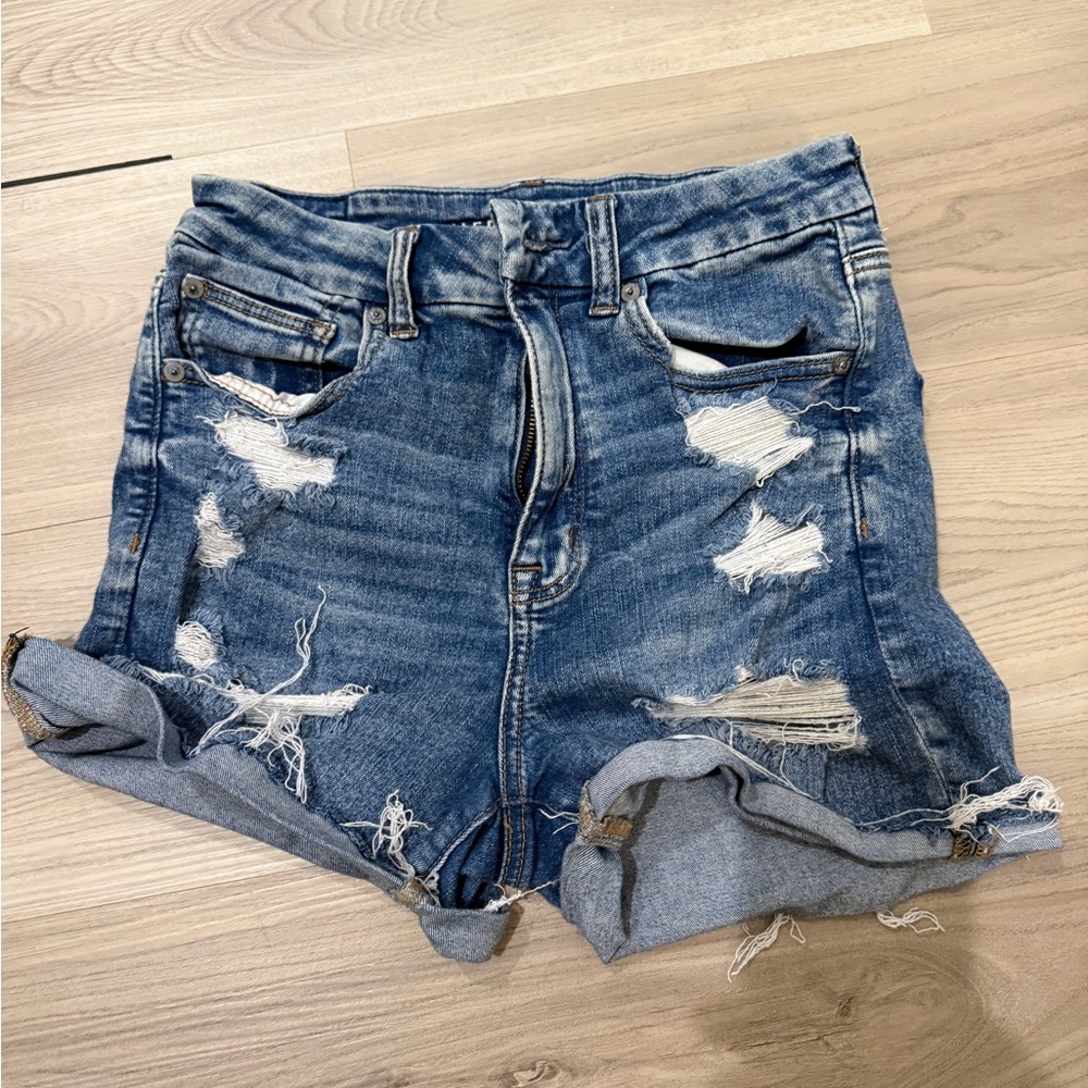 American Eagle Outfitters Ripped Blue Jean Shorts